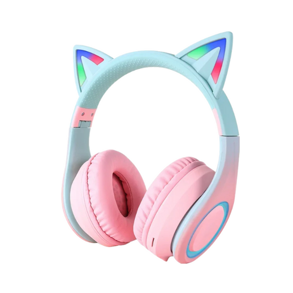 Pink Cat Ear Bluetooth Noise Reduction Foldable Headset For Mobile Accessories Headsets