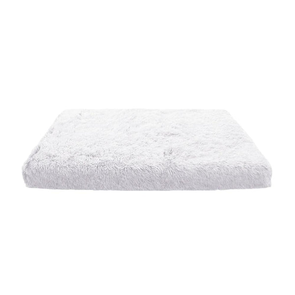 Pet Bed White Removable Calming Soft Plush Cushion Mat Pet Beds