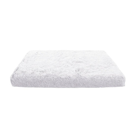 Pet Bed White Removable Calming Soft Plush Cushion Mat Pet Beds