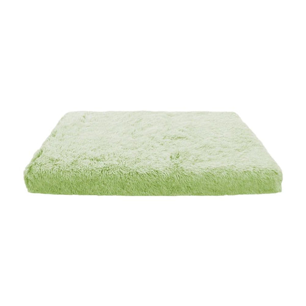 Pet Bed Light Green Removable Calming Soft Plush Cushion Mat Pet Beds