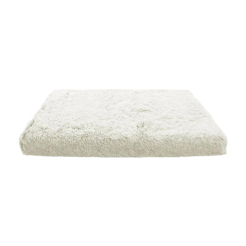 Pet Bed Off White Removable Calming Soft Plush Cushion Mat Pet Beds