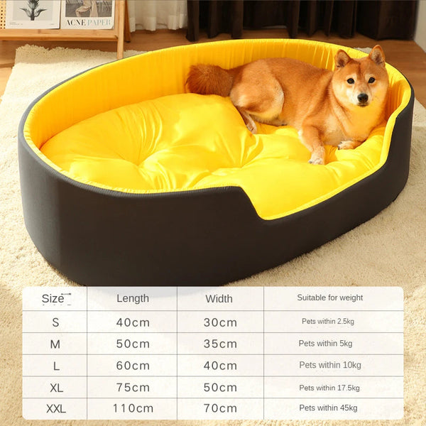 Pet Bed Black Yellow Double Sided Dog Mat Kennel Soft Fleece Sofa Pet Beds