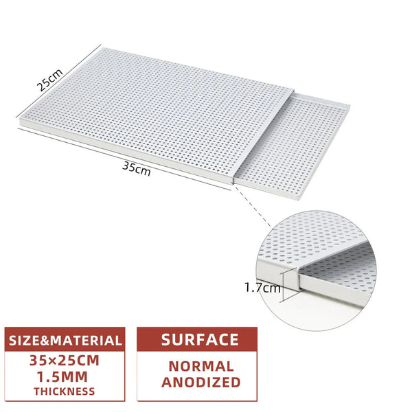 Baking Tray Silver 1.5Mm Rectangular Perforated Pastry Sheet Pan With Hole For Baking Trays