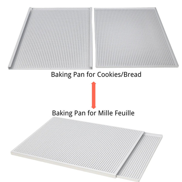 Baking Tray Silver 1.5Mm Rectangular Perforated Pastry Sheet Pan With Hole For Baking Trays