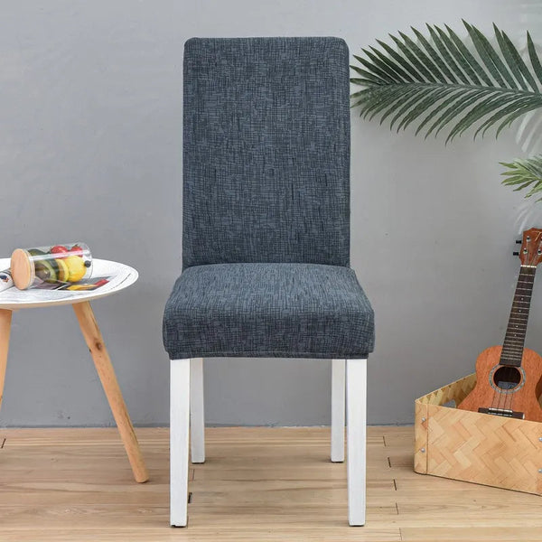Chair Cover Dark Gray Plain Scratch Design Elastic Slipcover For Dining Decor Slipcovers
