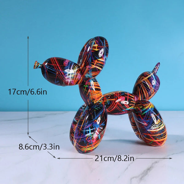 Figurine Nordic Balloon Dog Rainbow Resin Sculpture For Living Room Decor Sculptures & Figurines