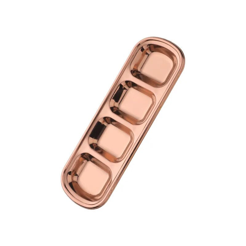 Rose Gold Stainless Steel Seasoning Sauce Dish Dipping Kitchenware Plates