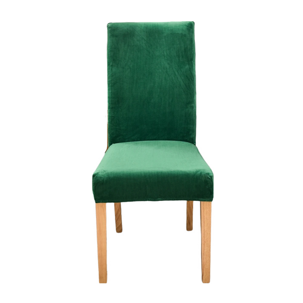 Green Velvet Plush Stretch Slipcover Elastic Spandex Chair Cover For Dining Room Kitchen Wedding Banquet Hotel Slipcovers