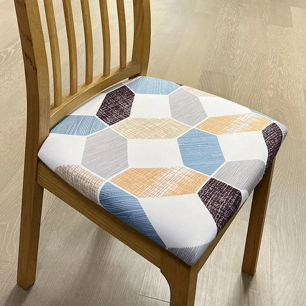 Chair Cover Multi Colour Diamond Print Stretch Seat For Dining Kitchen Slipcovers