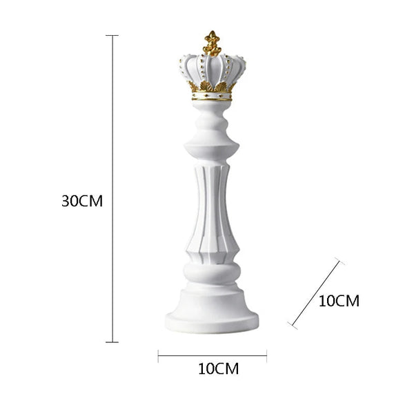 Figurine Chess Piece White King Medium Resin Living Room Decoration Accessory Sculptures & Figurines