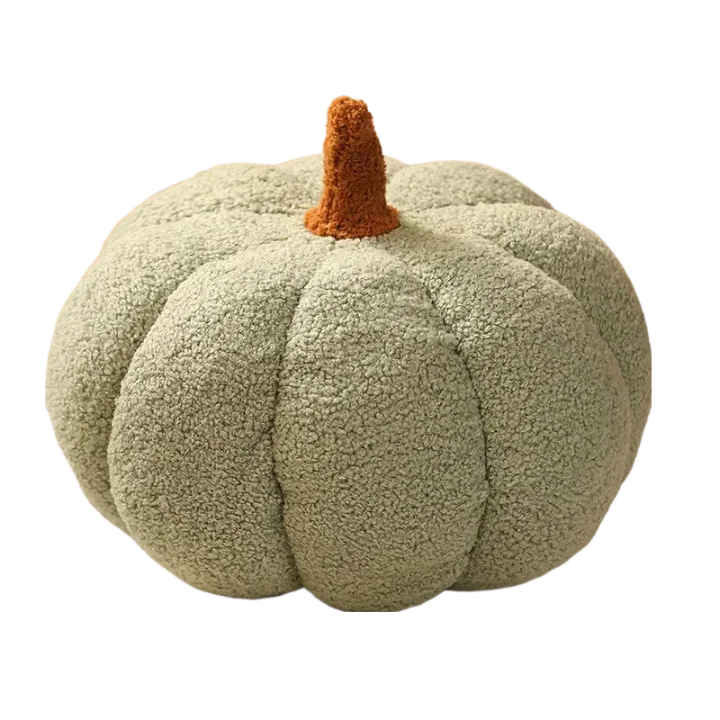 Light Green Lamb Fleece Pumpkin Plush Throw Pillow For Decor 28Cm Cushions & Decorative Pillows