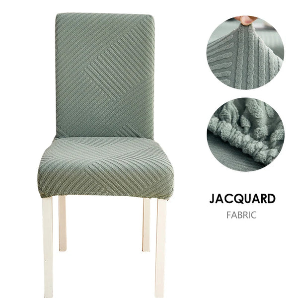 Chair Cover Cypress Green Knitted Lines Design For Dining Room Events Slipcovers