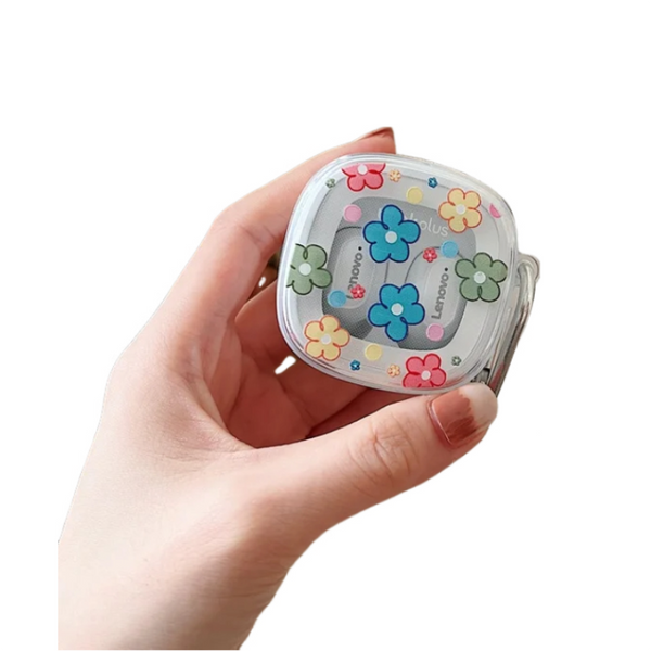 Earphone Case Colored Big Flower For Lenovo Xt62 Tws Soft Tpu Transparent Headset Protective Cover Earbud Cases