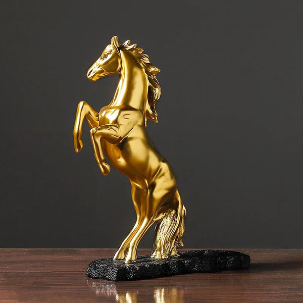 Figurine Golden Horse Wine Rack Storage Figurines Modern Stand For Decor Sculptures & Figurines