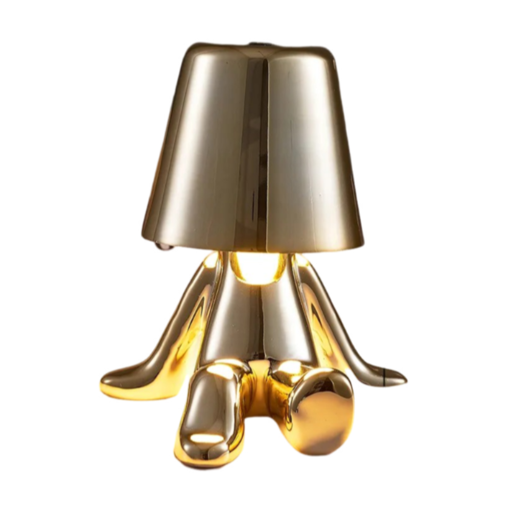 Hotel Lightning Lamp Rechargeable Gold Little Man Table Touch Switch Led Night Lamps
