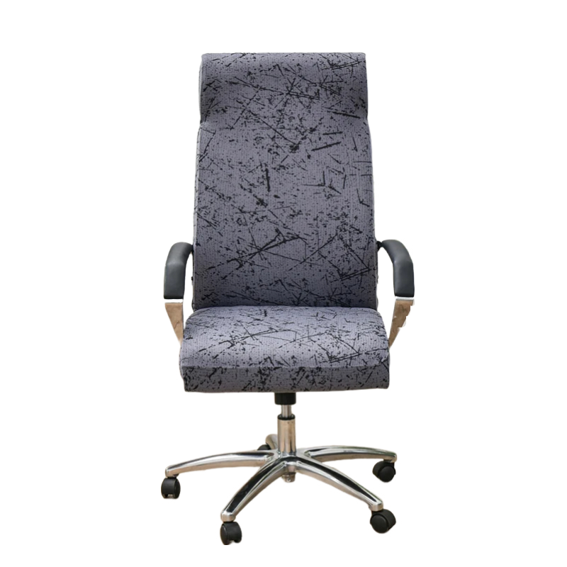 Office Chair Cover Dark Grey Scratch Design Medium Non Slip Rotating Seat Case Universal Armrest Protector For Business Restaurant Use Chair Covers