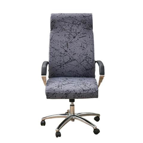 Office Chair Cover Dark Grey Scratch Design Medium Non Slip Rotating Seat Case Universal Armrest Protector For Business Restaurant Use Chair Covers