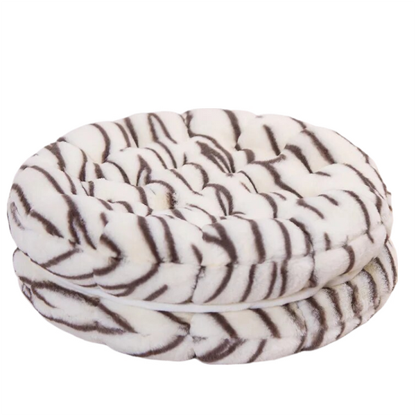 Plush Pillow White Tiger Round Double Biscuit Shape Stuffed Soft Cushion Cushions & Decorative Pillows