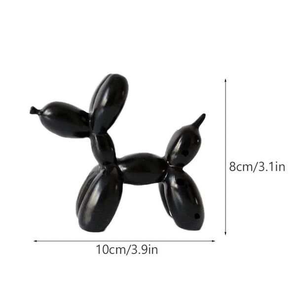 Home Figurine Nordic Balloon Dog Black Small Resin Sculpture For Living Room Decor Sculptures & Figurines