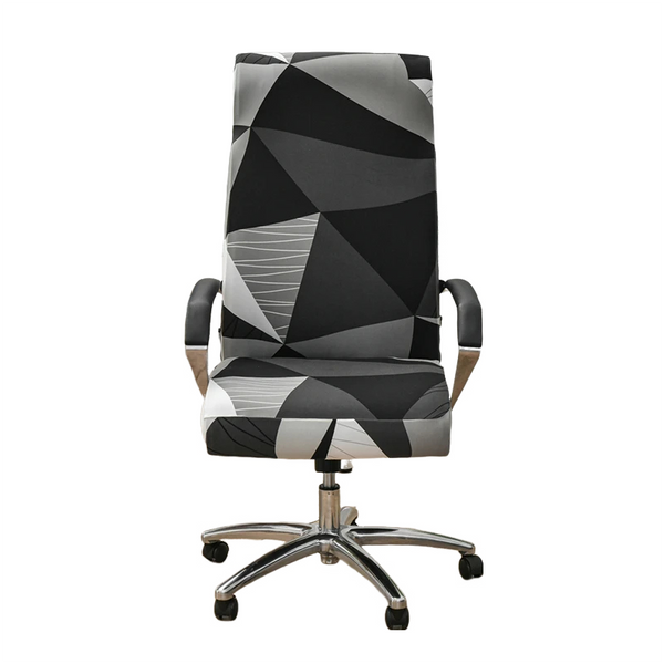 Office Chair Cover Black White Geometric Pattern Medium Non Slip Armrest Protector Chair Covers
