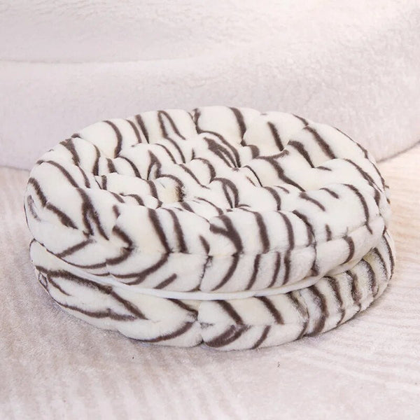 Plush Pillow White Tiger Round Double Biscuit Shape Stuffed Soft Cushion Cushions & Decorative Pillows