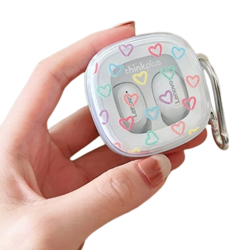 Earphone Case Colored Hearts For Lenovo Xt62 Tws Soft Tpu Transparent Cover Earbud Cases