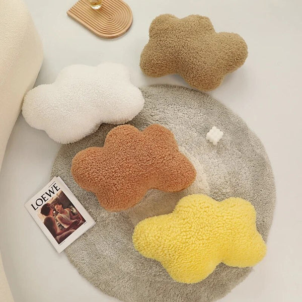 Plush Yellow Cloud Shape Stuffed Soft Pillow Seat Cushion For Decor Cushions & Decorative Pillows