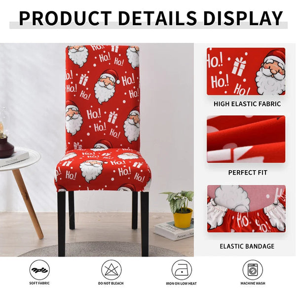 Chair Cover Red Christmas Snowflakes Design Stretchable Dining Slipcover Furniture Slipcovers