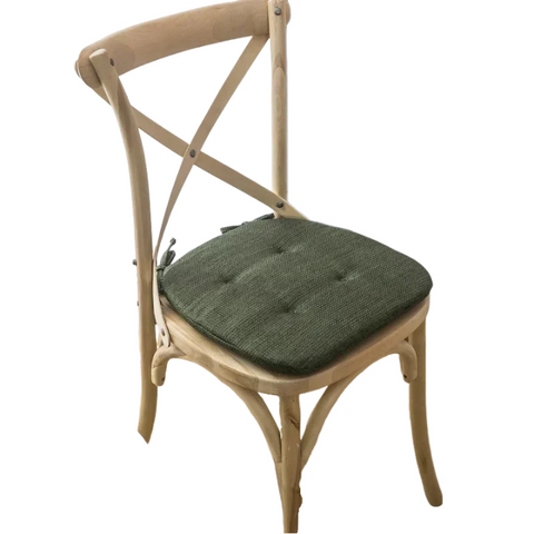 Chair Cushion With Straps Forest Green Seat Pad Mat Dining Room Outdoor Garden Cushions & Decorative Pillows