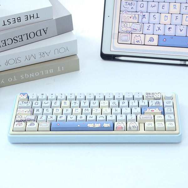 Keycap Keyboard Pink 148 Keys Rabbit Theme Sided Heat Sublimation Switch Fit Keyboards & Keypads