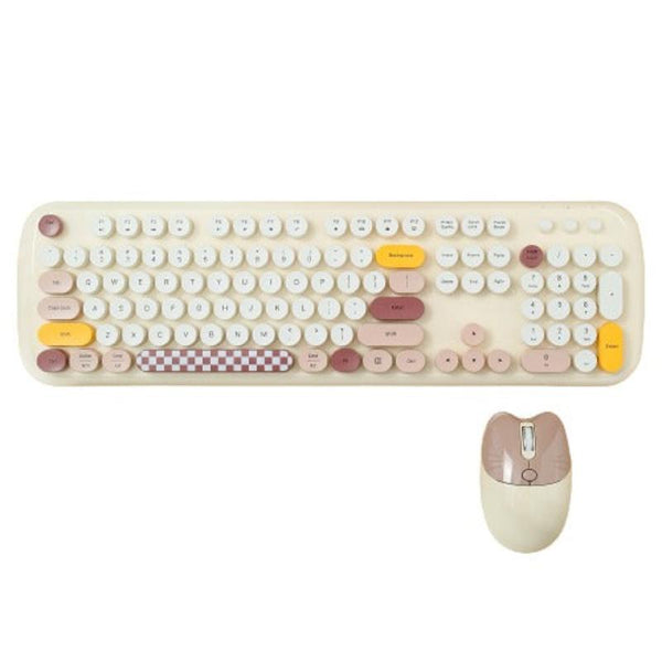 Bluetooth Keyboard Mouse Combo Set Wireless Retro Design For Computers Tablets Keyboards & Keypads