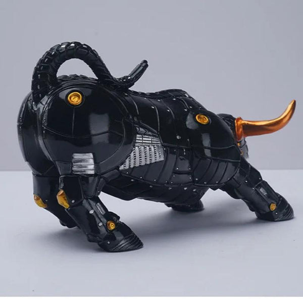 Home Figurine Black Mechanical Bull Resin Sculpture For Living Room Decoration Sculptures & Figurines