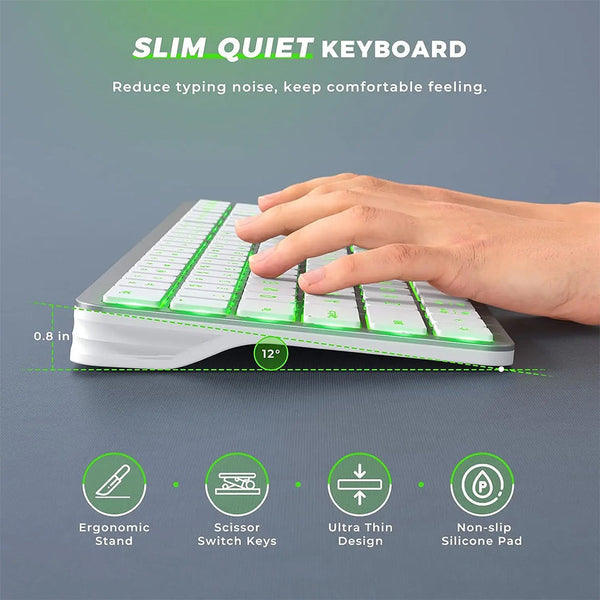 Bluetooth Keyboard Black Full Size Rechargeable Backlight Gaming Number Keys Keyboards & Keypads