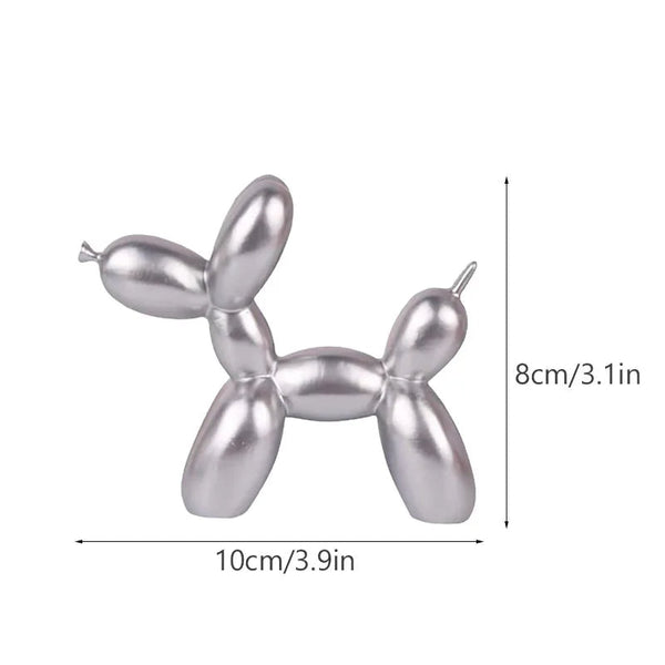Home Figurine Nordic Balloon Dog Silver Resin For Living Room Decoration Accessories Sculptures & Figurines