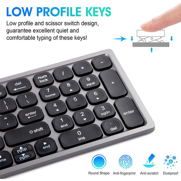 Bluetooth Keyboard Black Foldable Ergonomic Compact Wireless Computer Laptop Keys Keyboards & Keypads