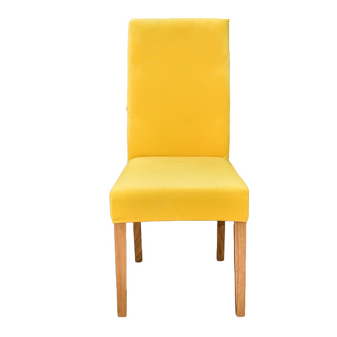 Bright Yellow Velvet Plush Stretch Slipcover Elastic Spandex Chair Cover For Dining Room Kitchen Wedding Banquet Hotel Slipcovers