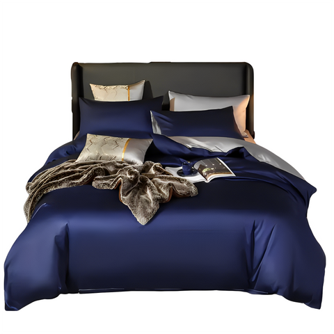 Duvet Comforter Set Full Navy Blue Light Grey Egyptian Cotton Thick Blanket Bedspread Double Bed Comforters