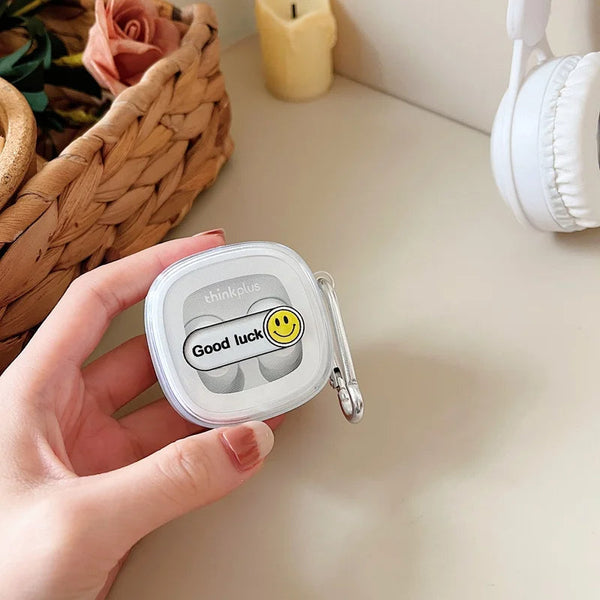 Earphone Case Good Luck Smile For Lenovo Xt62 Tws Soft Tpu Transparent Cover Earbud Cases