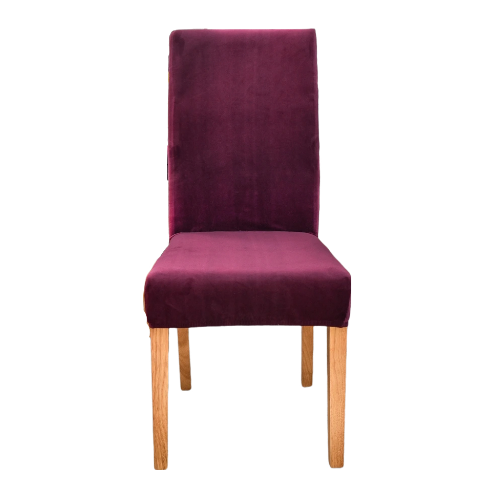 Purple Velvet Plush Stretch Slipcover Elastic Spandex Chair Cover For Dining Room Kitchen Wedding Banquet Hotel Slipcovers