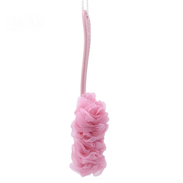 Long Handle Back Exfoliating Scrubber Sponge Pink Soft Mesh Bath Shower Accessory Exfoliators & Scrubs