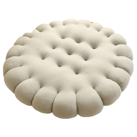 Plush Gray Round Biscuit Shape Stuffed Soft Pillow Cushion Home Decor Cushions & Decorative Pillows