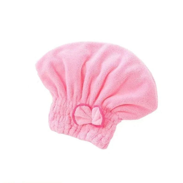 Hair Bonnets Pink Microfibre Quick Drying Bath Towels For Women Shower Hat Towels & Washcloths