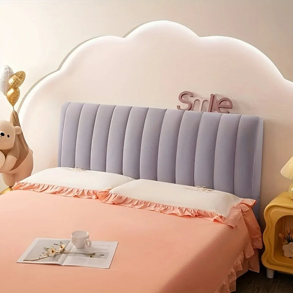 Headboard Cover Light Gray Short Plush Super Soft Smooth Quilted Velvet 100X70cm Headboards & Footboards