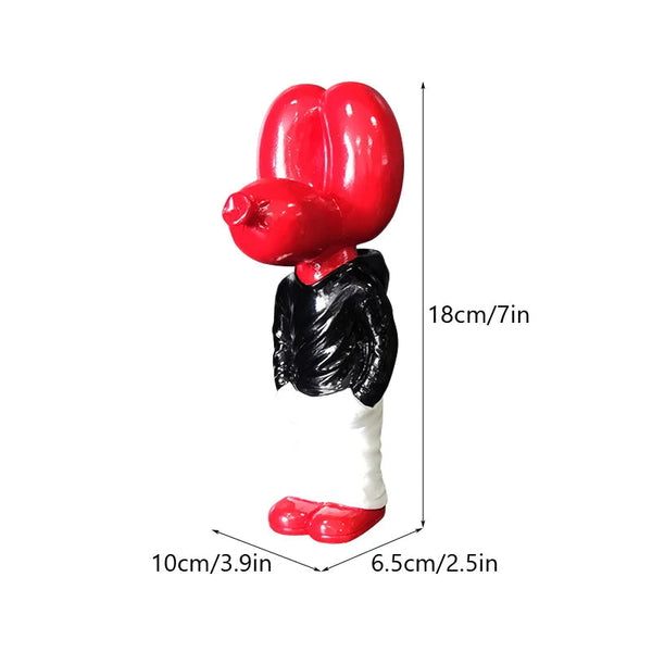 Figurine Balloon Dog Statue Red 7 Inch Resin Sculpture For Living Room Decor Sculptures & Figurines