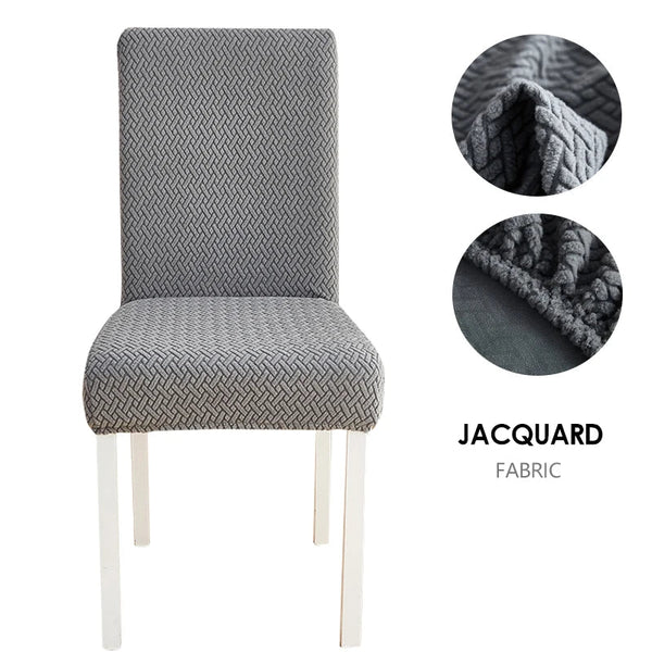 Chair Cover Dark Grey Small Knitted Design Anti Dirt Elastic Material Slipcovers