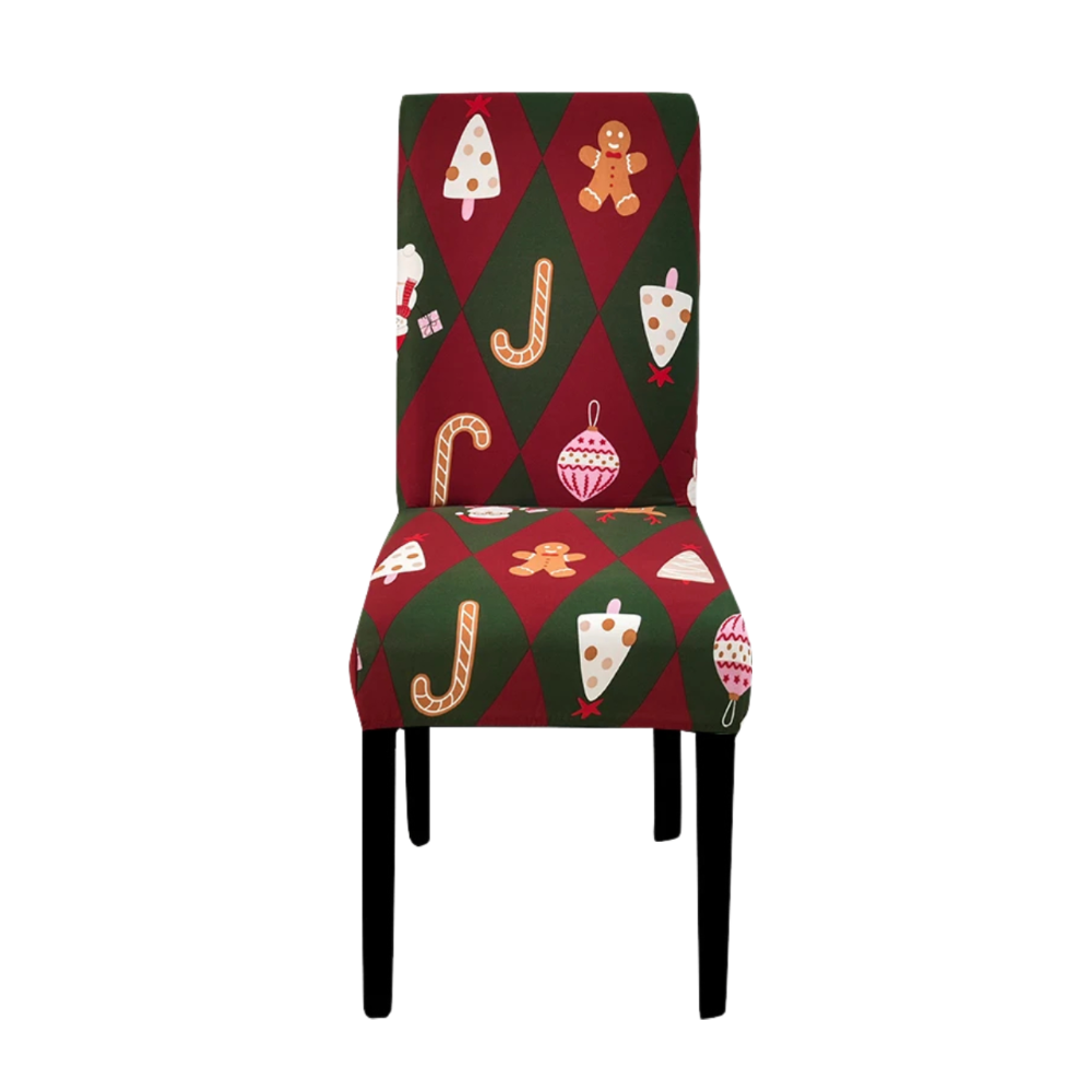 Chair Cover Green Red Christmas Diamond Pattern Stretchable Dining Slipcover Slipcovers
