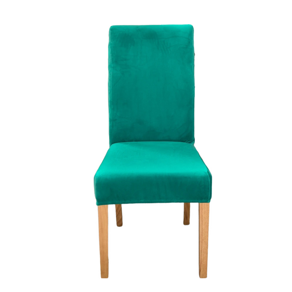 Pea Blue Velvet Plush Stretch Slipcover Elastic Spandex Chair Cover For Dining Room Kitchen Wedding Banquet Hotel Slipcovers