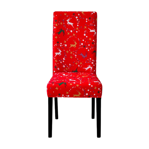 Chair Cover Red Christmas Deer Design Stretchable Dining Slipcover Furniture Slipcovers