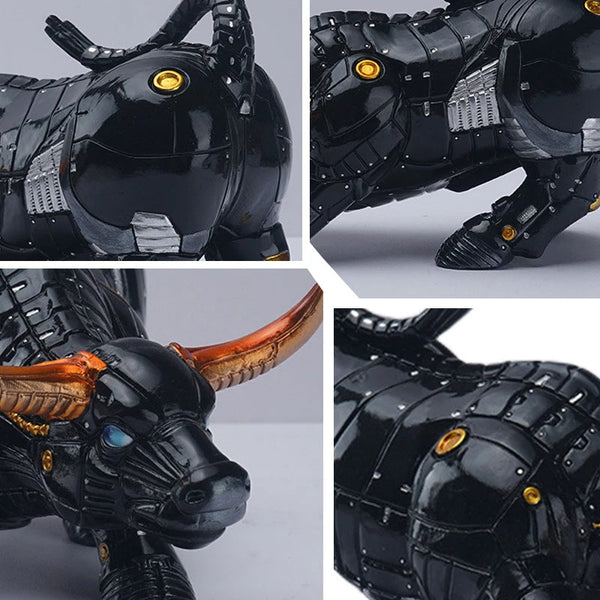 Home Figurine Black Mechanical Bull Resin Sculpture For Living Room Decoration Sculptures & Figurines