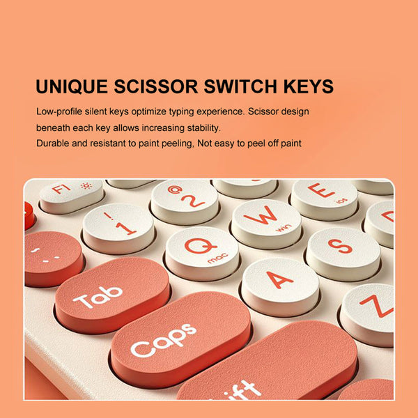 Bluetooth Keyboard Pink Mult Device Wireless Rechargeable Holder Keyboards & Keypads